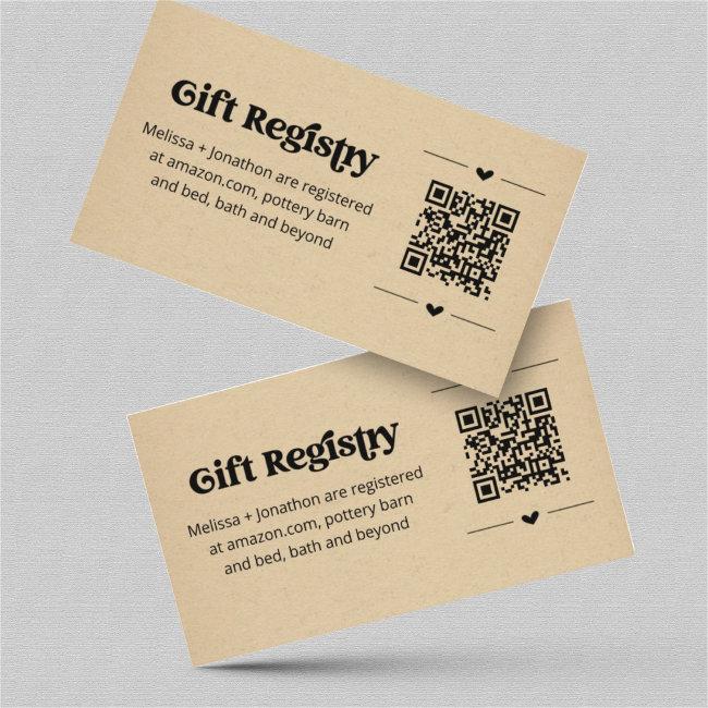 Qr Code Gift Registry Invitations Insert