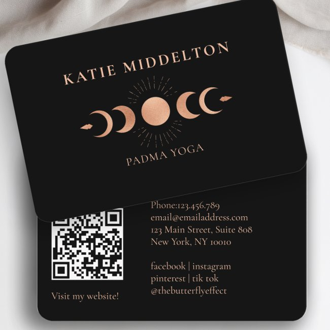Qr Code- Moon Yoga Reiki Wellness Business Invitations