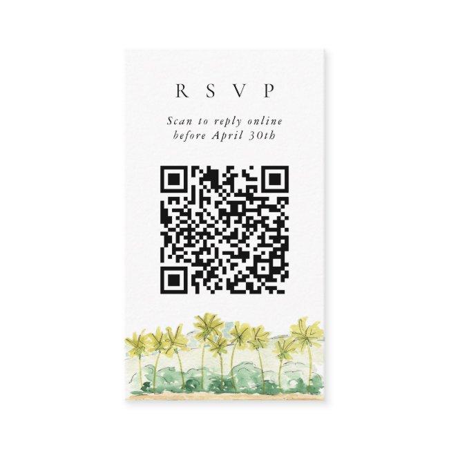 Qr Code Online Beach Palm Trees Website Rsvp Enclosure Invitations