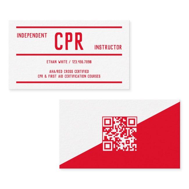 Qr Cpr Training & First Aid Instructor Business Invitations