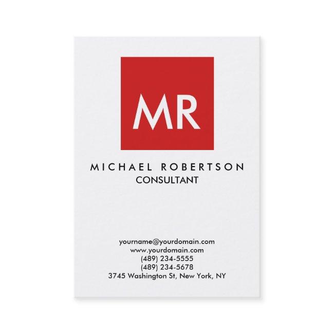 Quality Red White Monogram Elegant Unique Business Invitations
