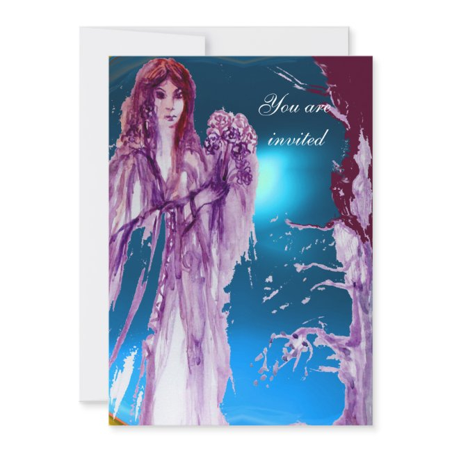 Queen Guinevere Aqua Blue,teal Invitation