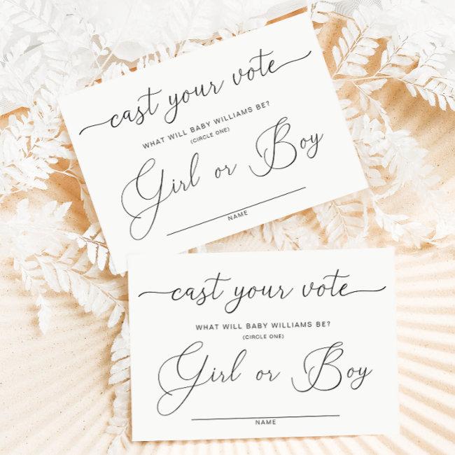 Quinn Cast Your Vote Gender Reveal Voting Gam Invitations