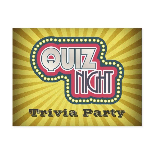 Quiz Night Trivia Party Invitation