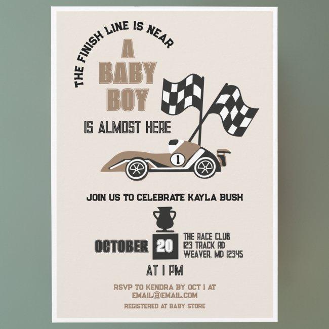 Race Car Sporty Boy Baby Shower Invitation