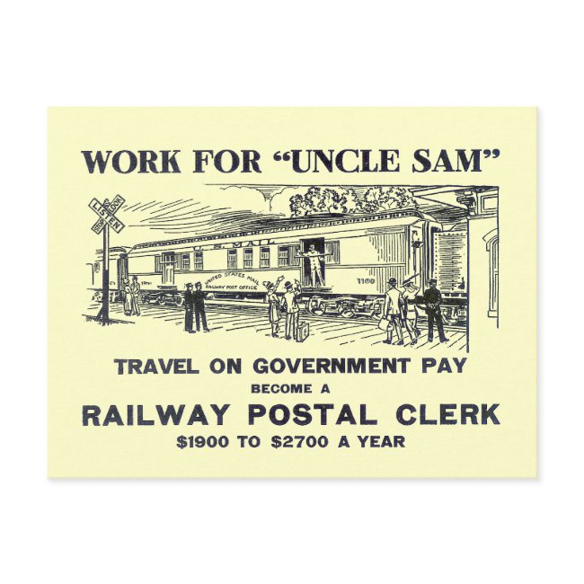 Railway Postal Clerk 1926 Postinvitations