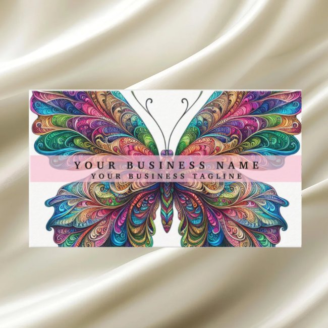 Rainbow Butterfly Business Invitations