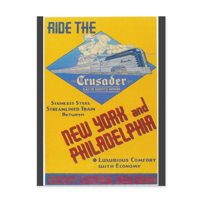Reading Railroad Crusader Train 1937 Postinvitations