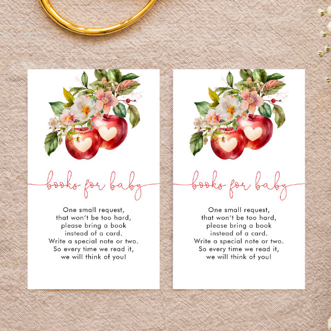 Red Apple Of My Eye Books For Baby Ticket Enclosure Invitations