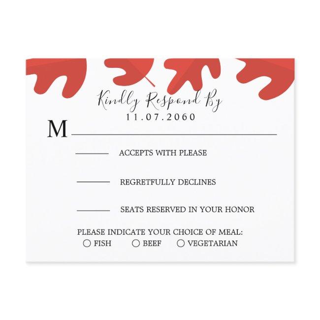 Red Maple Leaf Wedding Rsvp Invitations