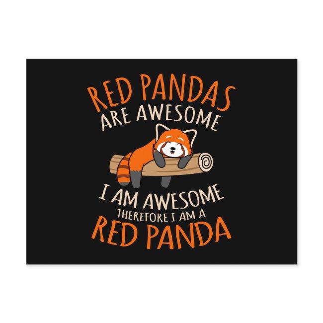 Red Pandas Are Awesome Cute Pet Animal Panda Lover Announcement Postinvitations