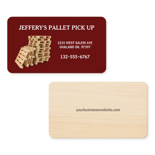 Red Professional Wood Pallet Crate Business Invitations