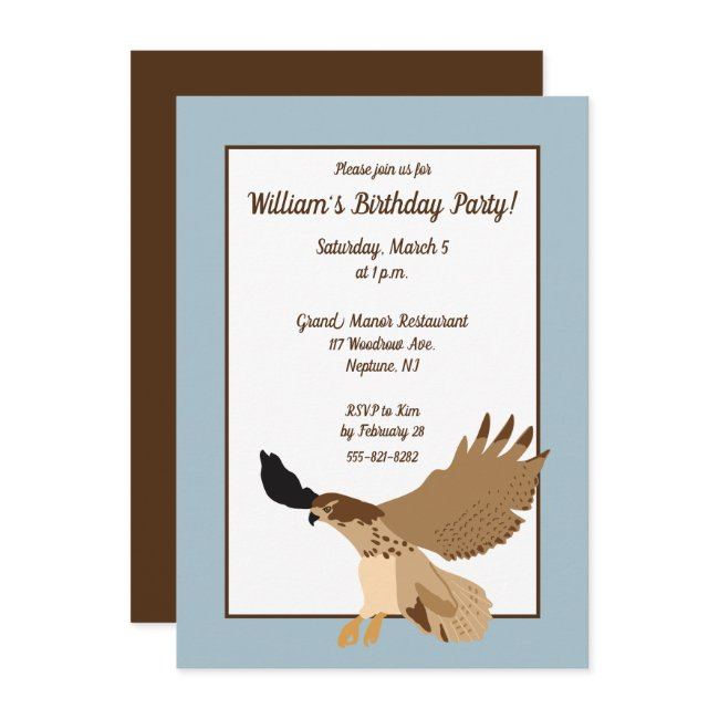 Red-tailed Hawk In Flight Birthday Party Invitation