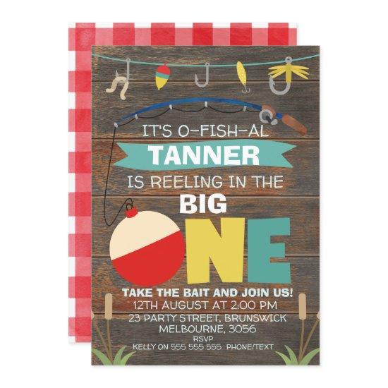 Reeling In The Big One 1st Birthday Invitation