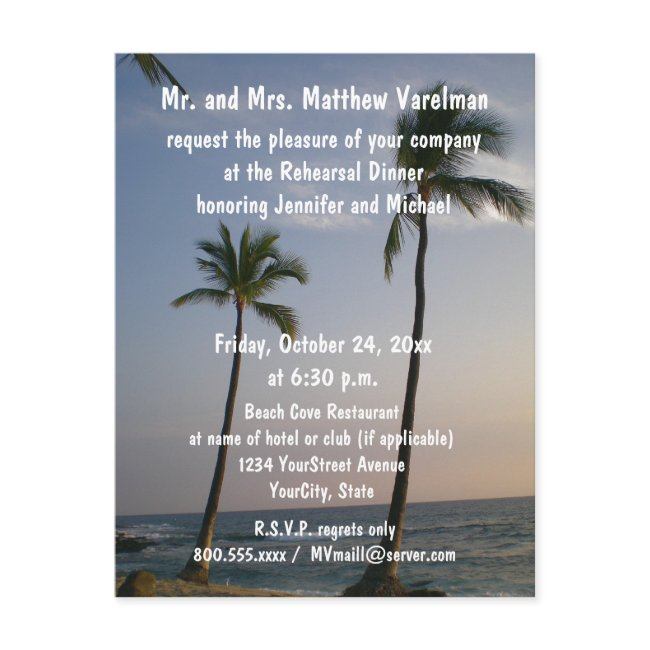 Rehearsal Dinner Sunset With Trade Winds Invitation