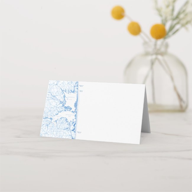 Rehoboth Beach Delaware Map Folded Place Invitations
