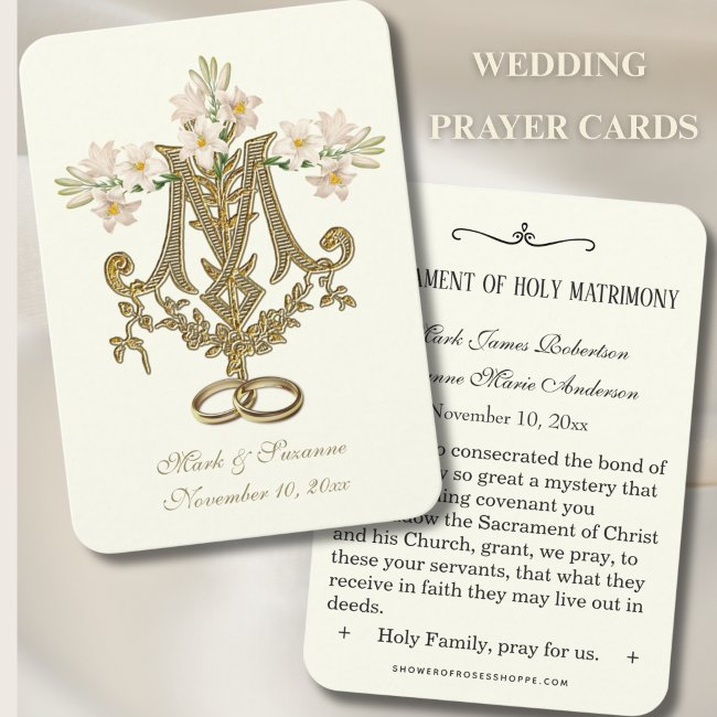 Religious Catholic Wedding Favor Holy Invitations