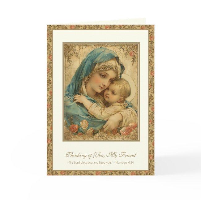 Religious Friendship Prayer Blessed Mary & Jesus Invitations