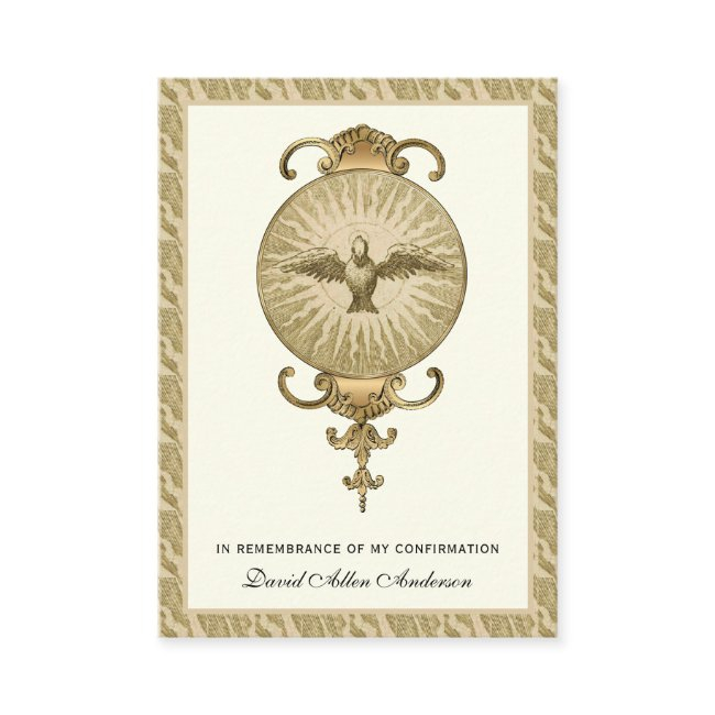 Religious Sacrament Confirmation Gold Holy Invitations