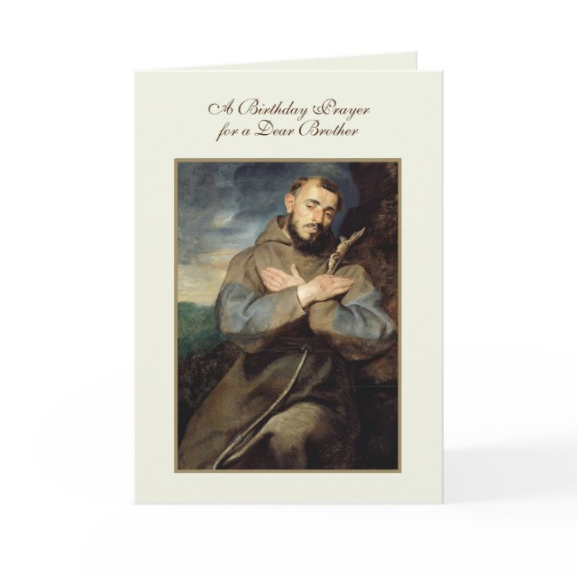 Religious St. Francis Catholic Brother Birthday Invitations