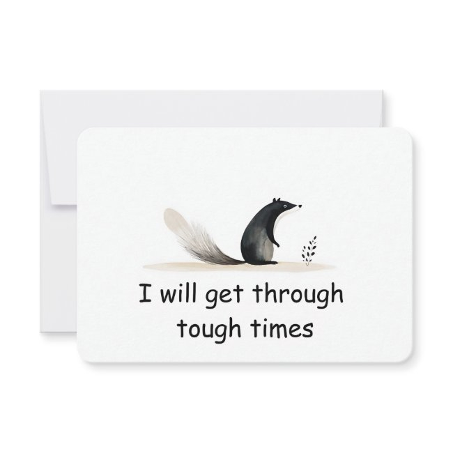 Resilient Skunk Woodland Animal Affirmation Invitations