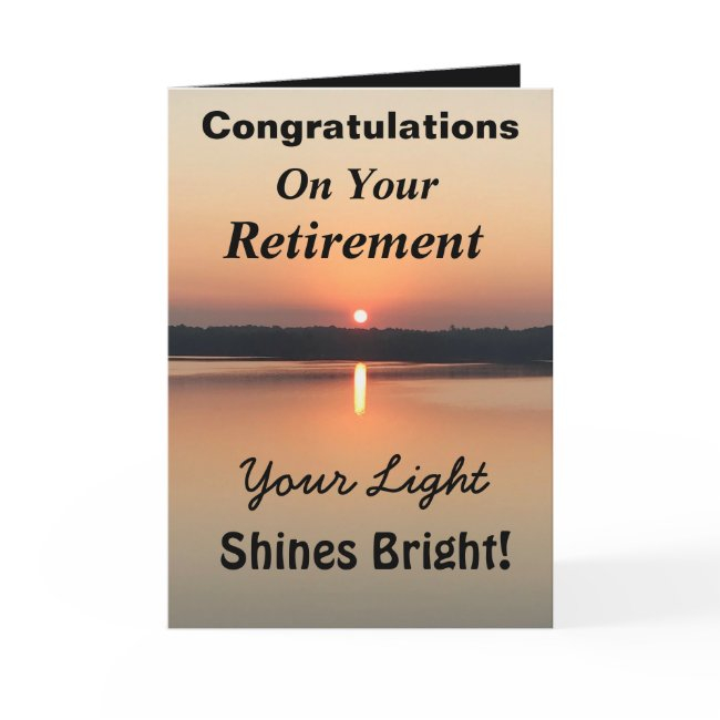 Retirement Light Shines Bright Sunset Sunshine Invitations