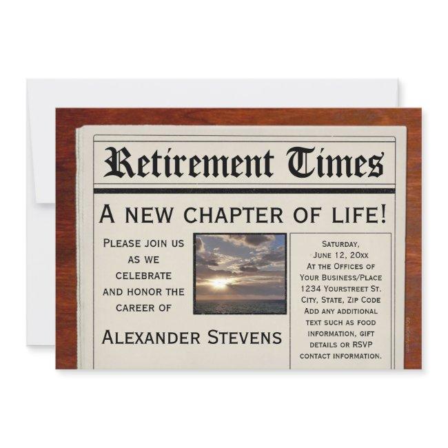 Retirement Party Fun Newspaper Invitation