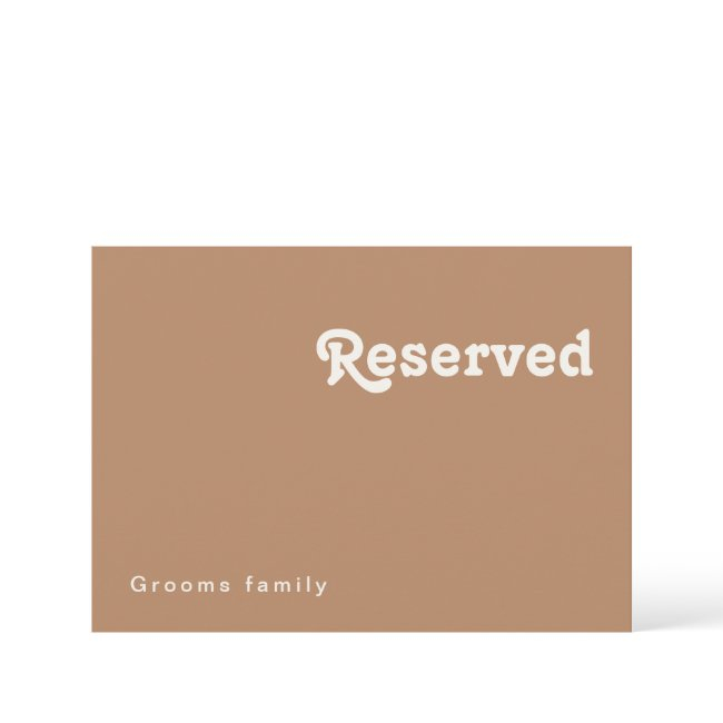 Retro Beach | Brown Reserved Sign