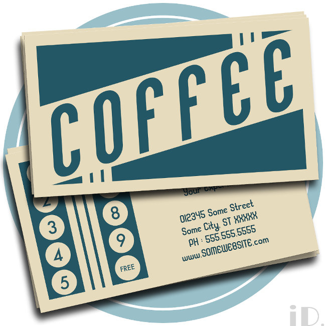 Retro Coffee Loyalty Punch Invitations