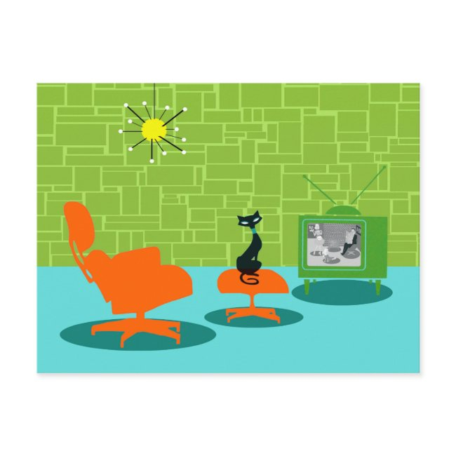Retro Space Age Kitty Postinvitations