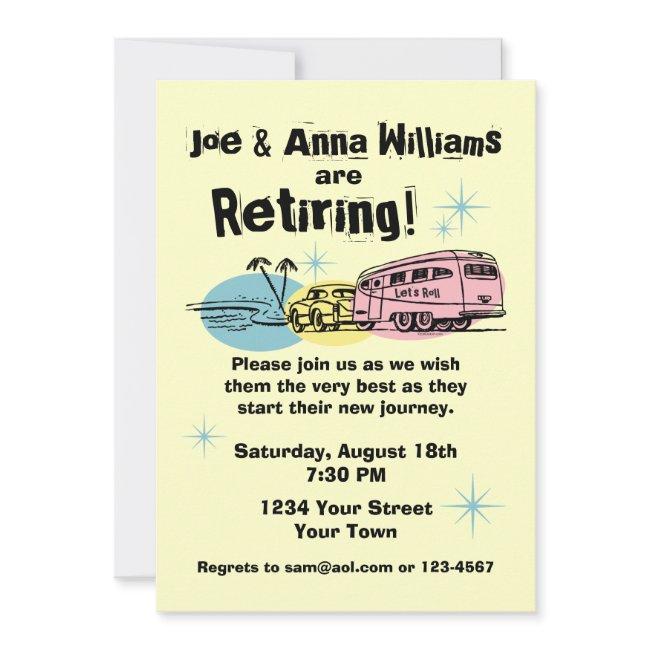 Retro Trailer Retirement Party Invitation
