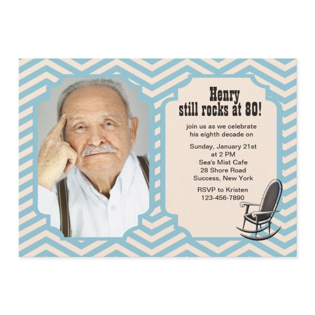 Rocking Chair Chevron Photo Invitation