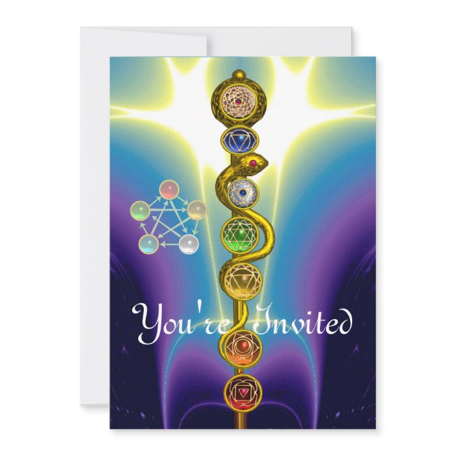 Rod Of Asclepius 7 Chakras,yoga ,spiritual Energy Invitation