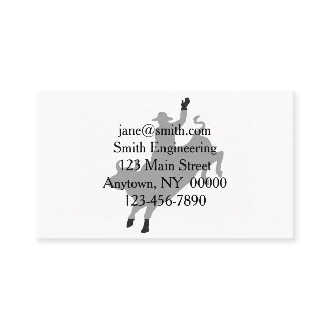 Rodeo Bull Ride Silhouette Business Invitations