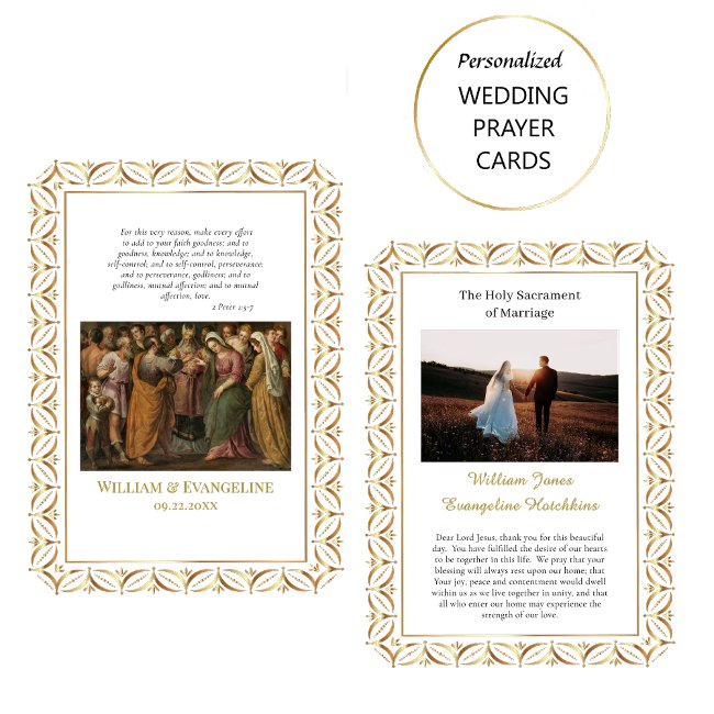 Roman Catholic Wedding Photo Prayer Invitations