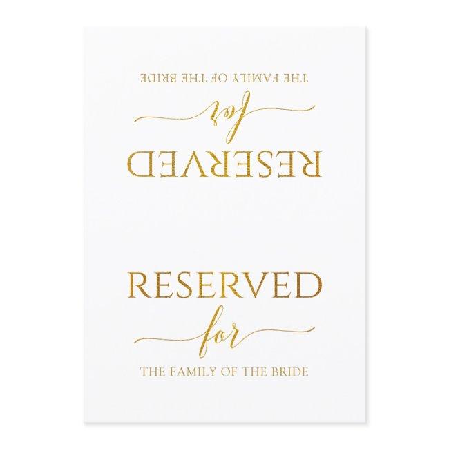 Romantic Calligraphy Reserved Sign Tent- Faux Foil Invitation