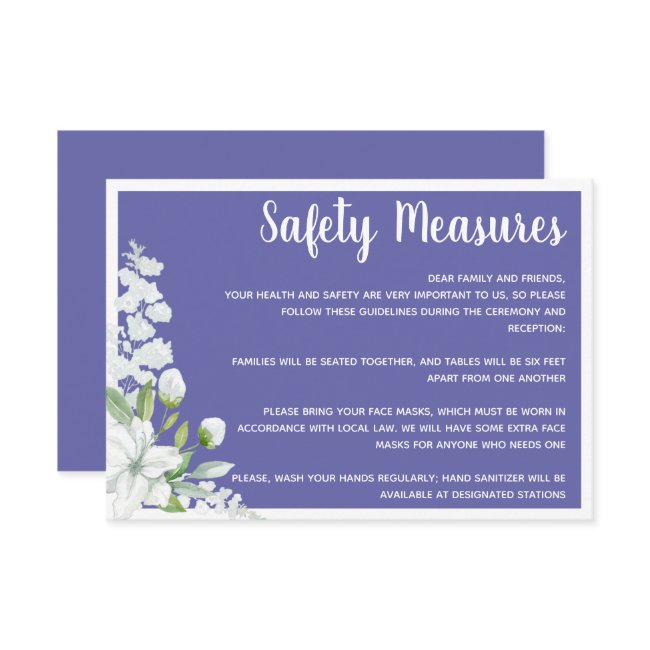 Romantic White Flowers Safety Measures Wedding Enc Enclosure Invitations