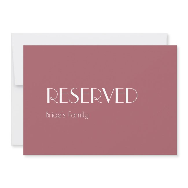 Rose Garden | Dark Rose Wedding Reserved Sign