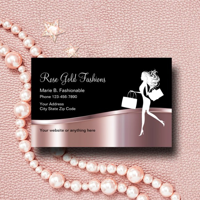 Rose Gold Fashion Design Business Invitations