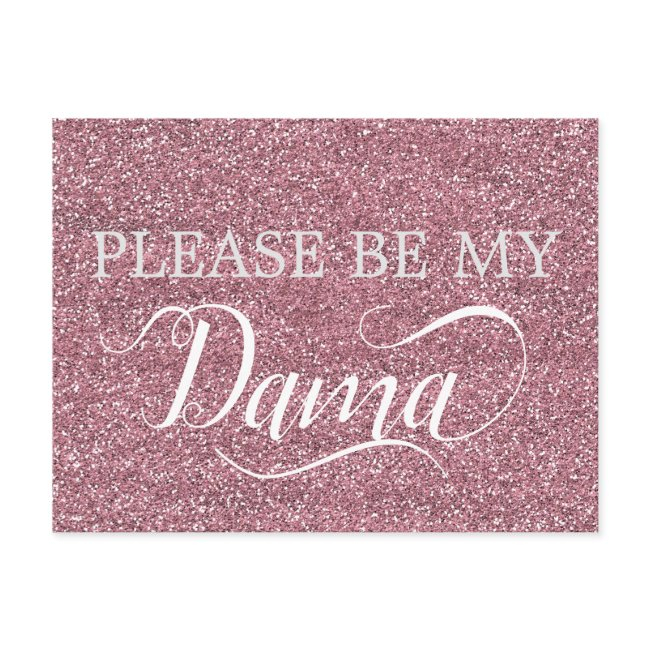 Rose Gold Glitter Dama Quinceanera Dama Proposal Invitation Postinvitations
