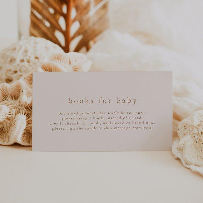 Rowan Pink Gold Simple Baby Shower Books For Baby Enclosure Invitations