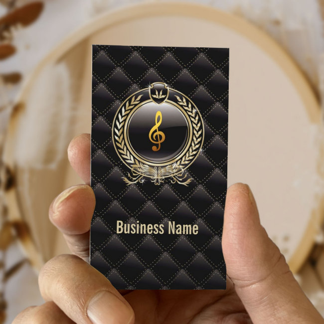Royal Black Music Lessons Business Invitations