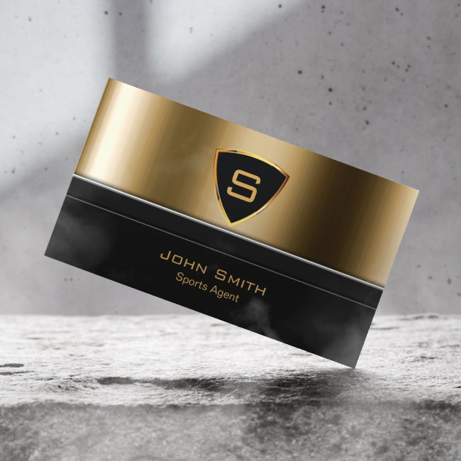 Royal Gold Shield Sports Agent Business Invitations
