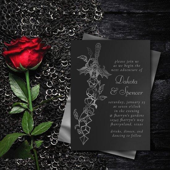 Rpg Sword | Fantasy Tabletop Retro Pnp Gamer Dice Invitation