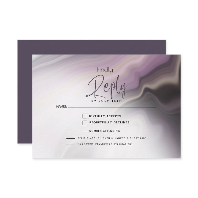 Rsvp Meal Choice | Plum Purple Airbrush Marble