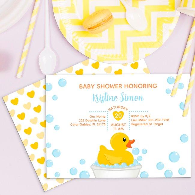 Rubber Duck Baby Shower Invitation – Bubble Bath T