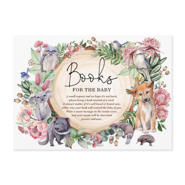Rustic Floral Australia Animals Books For Baby Enclosure Invitations