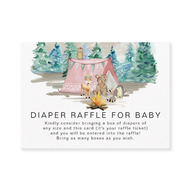 Rustic Forest Animals Deer Bear Floral Baby Shower Enclosure Invitations
