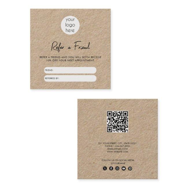 Rustic Kraft Business Refer A Friend Referral Invitations