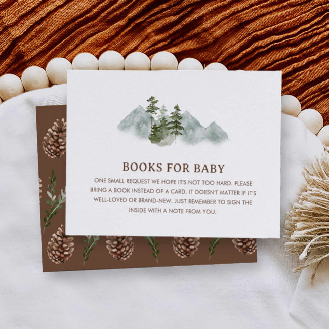 Rustic Mountain Baby Shower Books For Baby Invitations